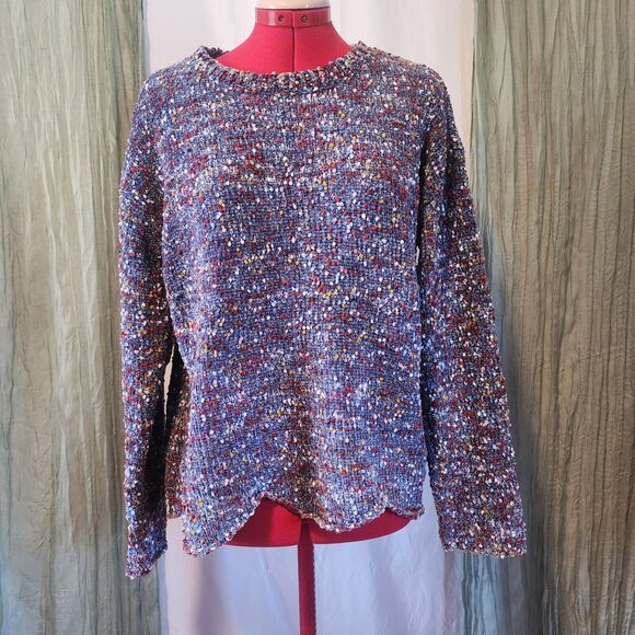MADISON + HUDSON Blue Multiple Color Thick‎ Long Sleeve Woman's Sweater Size XL - Picture 1 of 6